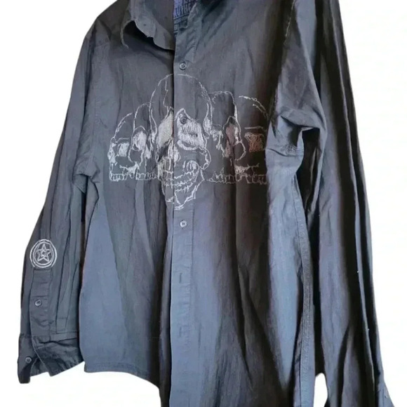 MENS  Bauhaus Authentic Black Long Sleeve Front Buttoned shirt - Picture 1 of 7